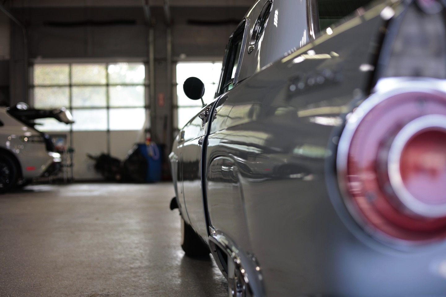 Side reflection shot of a vintage Ford Thunderbird